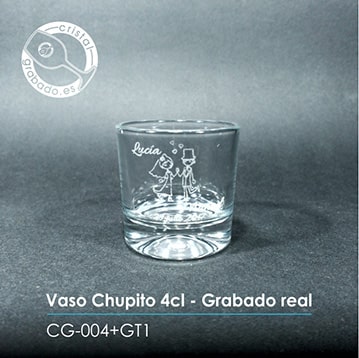 Vaso de chupito personalizado con dibujo de Boda